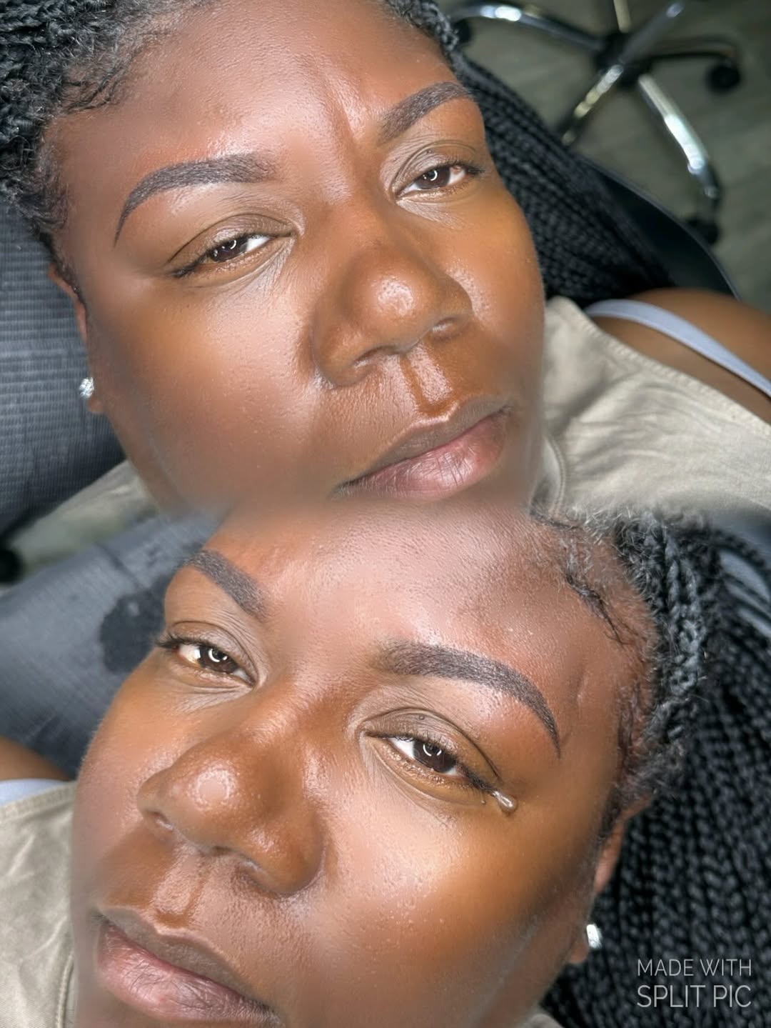 Ombre brows before and after result