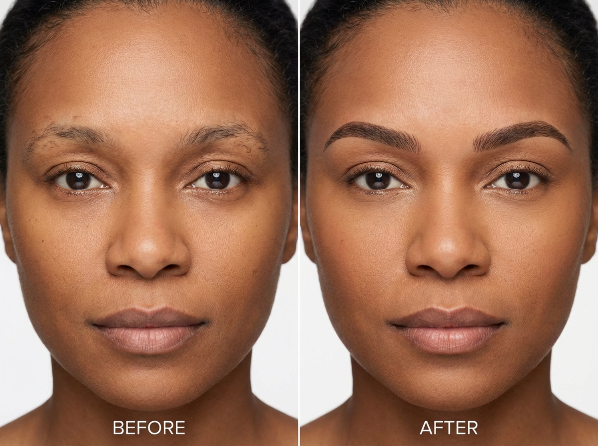 Microblading result on client brows